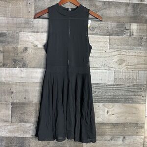 Material Girl Dress Size M Sleeveless Black Sheer Mesh Inserts Party LBD New